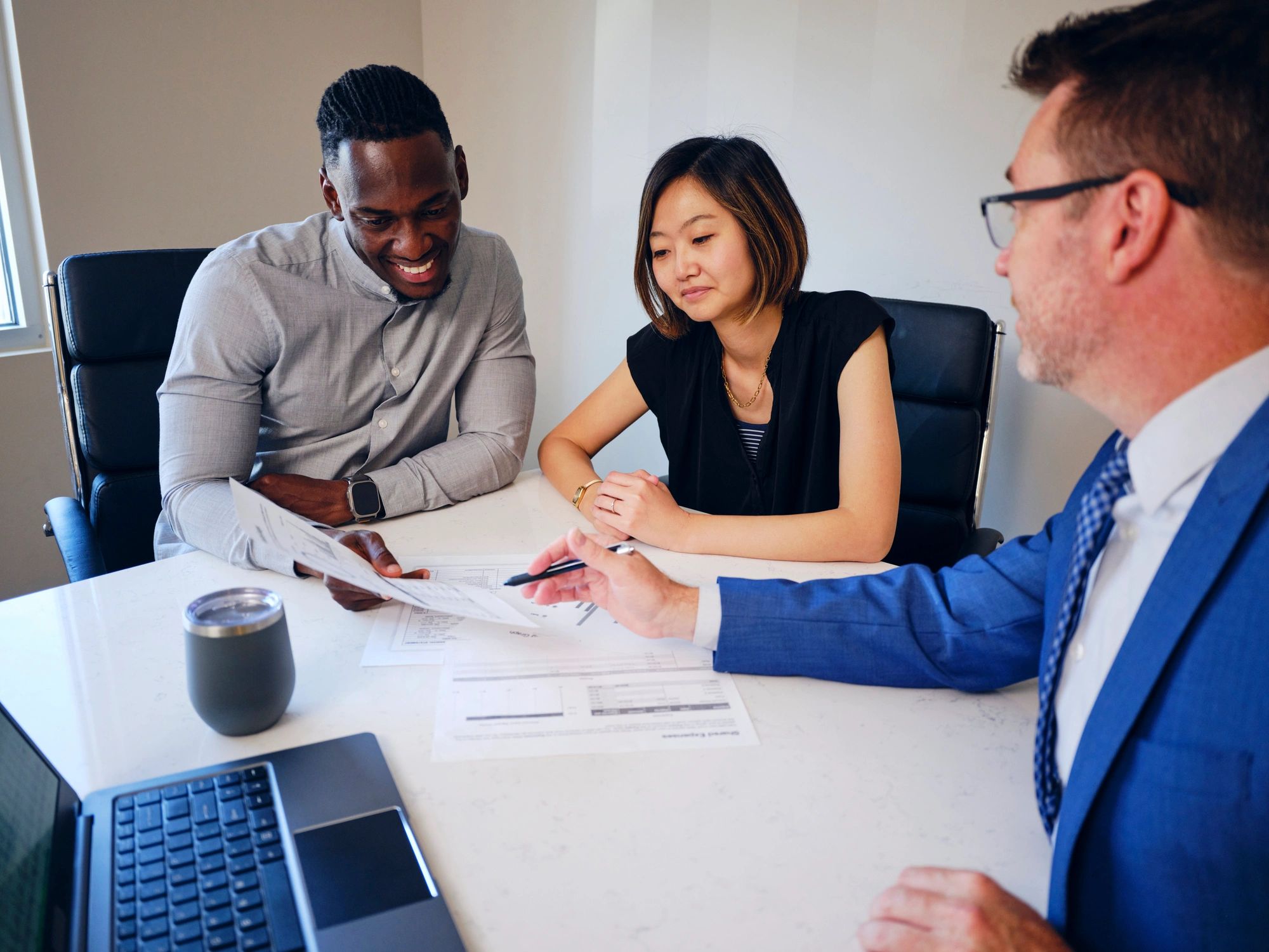 Financial advisor meeting representing investment opportunity evaluation